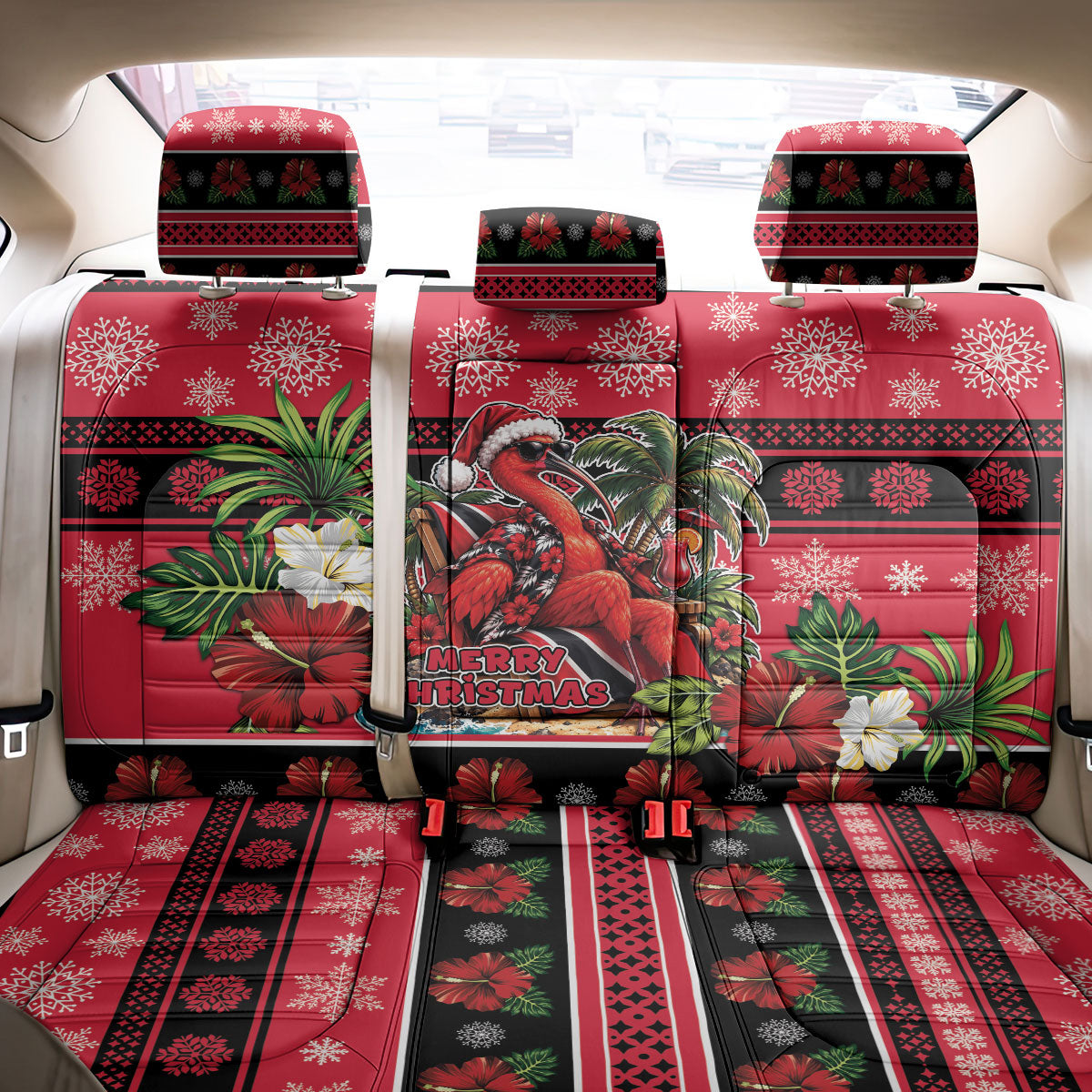 Afro-Trinidadian and Tobagonian Christmas Back Car Seat Cover This Scarlet Ibis Needs A Beach Retreat