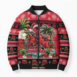 Afro-Trinidadian and Tobagonian Christmas Bomber Puffer Jacket This Scarlet Ibis Needs A Beach Retreat