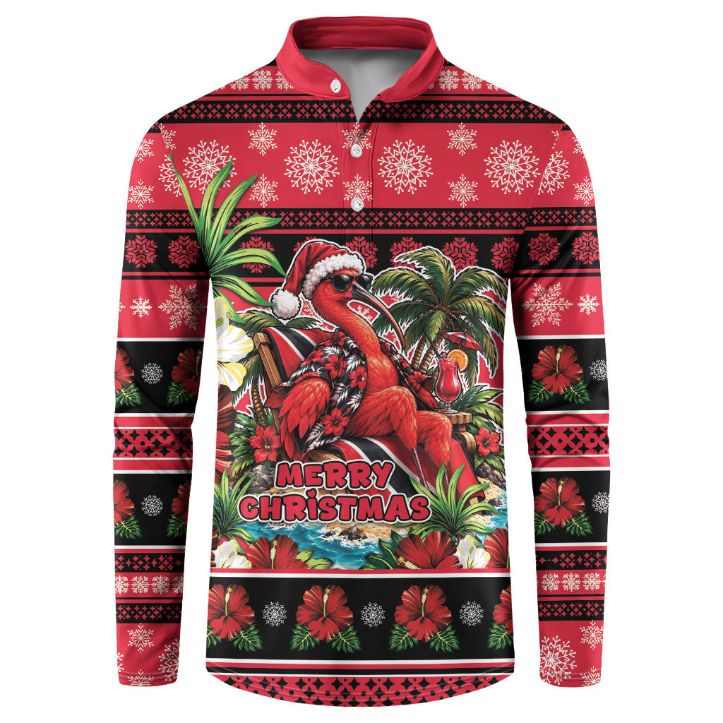 Afro-Trinidadian and Tobagonian Christmas Button Sweatshirt This Scarlet Ibis Needs A Beach Retreat