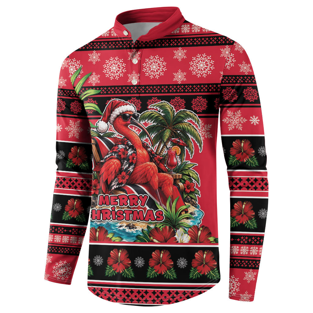 Afro-Trinidadian and Tobagonian Christmas Button Sweatshirt This Scarlet Ibis Needs A Beach Retreat