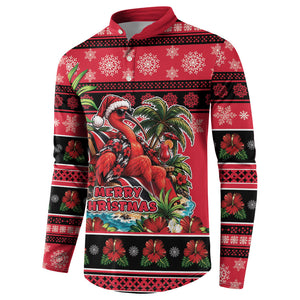 Afro-Trinidadian and Tobagonian Christmas Button Sweatshirt This Scarlet Ibis Needs A Beach Retreat