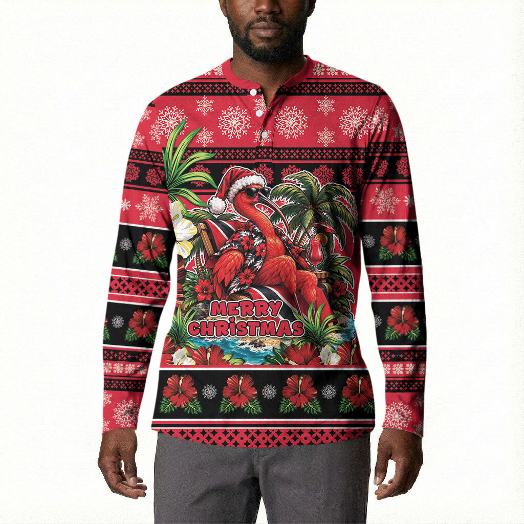 Afro-Trinidadian and Tobagonian Christmas Button Sweatshirt This Scarlet Ibis Needs A Beach Retreat