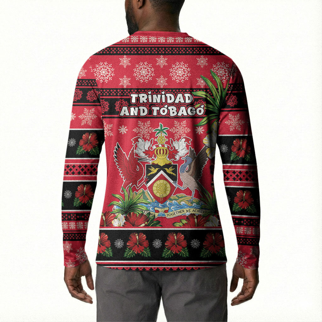 Afro-Trinidadian and Tobagonian Christmas Button Sweatshirt This Scarlet Ibis Needs A Beach Retreat