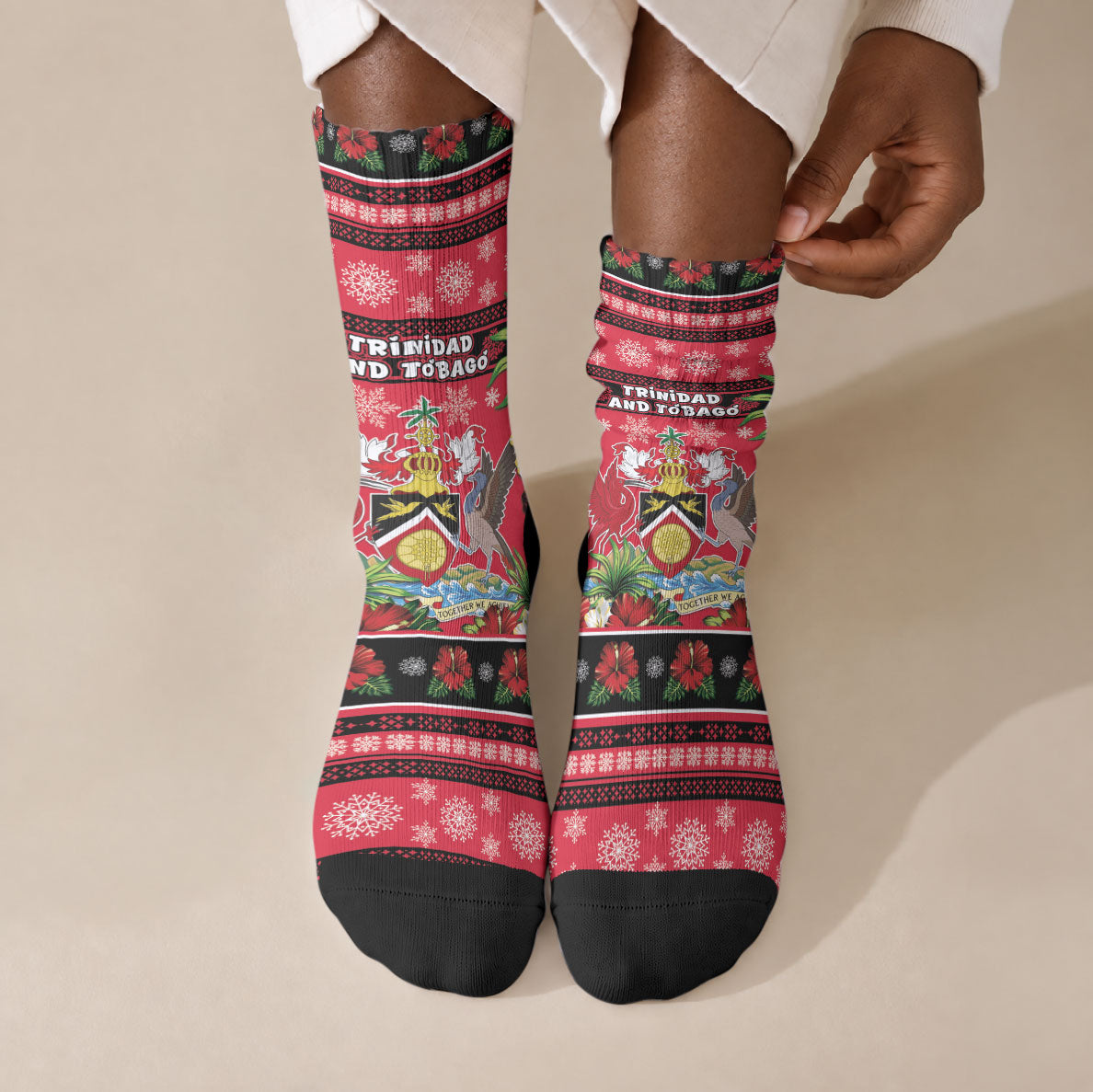 Afro-Trinidadian and Tobagonian Christmas Crew Socks This Scarlet Ibis Needs A Beach Retreat