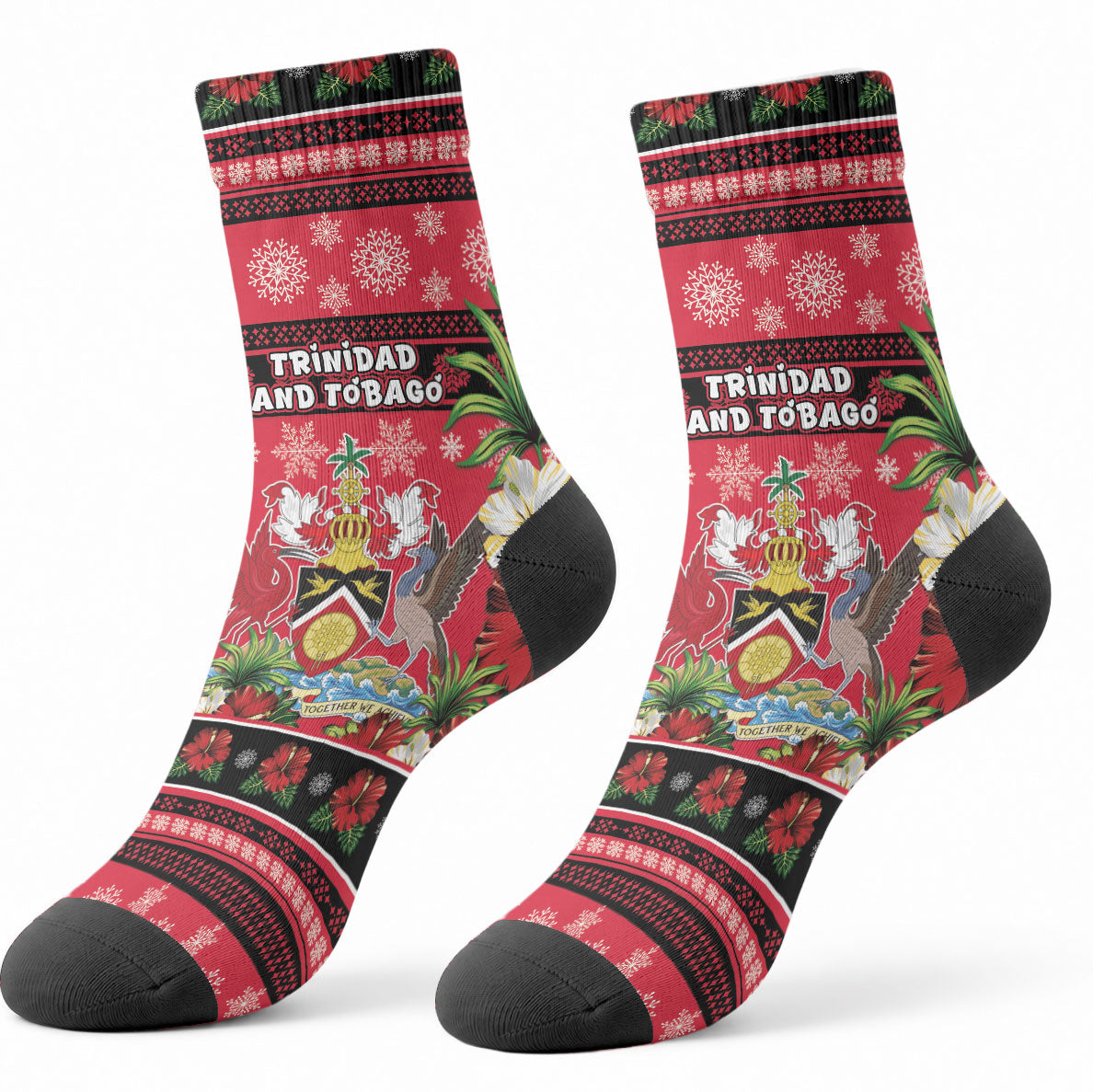 Afro-Trinidadian and Tobagonian Christmas Crew Socks This Scarlet Ibis Needs A Beach Retreat