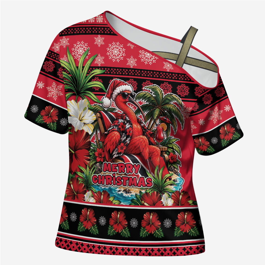 Afro-Trinidadian and Tobagonian Christmas Cross Shoulder Shirt This Scarlet Ibis Needs A Beach Retreat