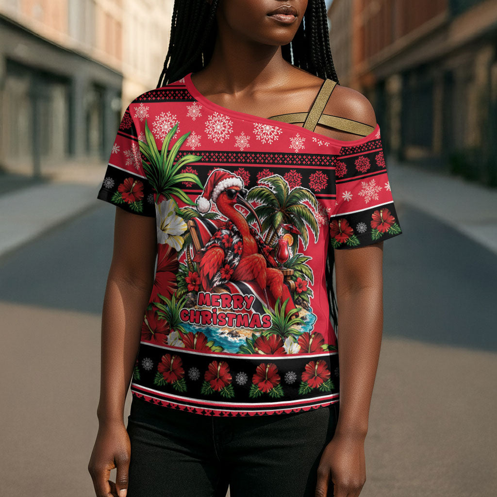 Afro-Trinidadian and Tobagonian Christmas Cross Shoulder Shirt This Scarlet Ibis Needs A Beach Retreat