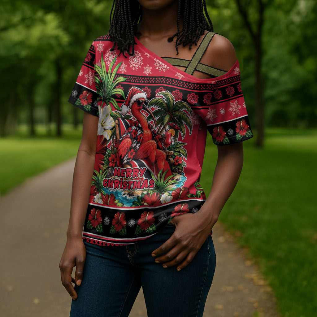 Afro-Trinidadian and Tobagonian Christmas Cross Shoulder Shirt This Scarlet Ibis Needs A Beach Retreat
