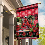 Afro-Trinidadian and Tobagonian Christmas Garden Flag This Scarlet Ibis Needs A Beach Retreat