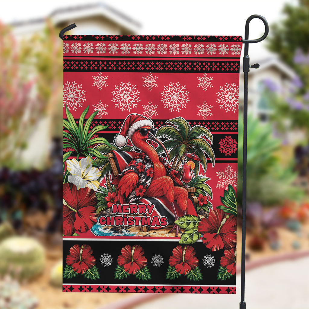 Afro-Trinidadian and Tobagonian Christmas Garden Flag This Scarlet Ibis Needs A Beach Retreat