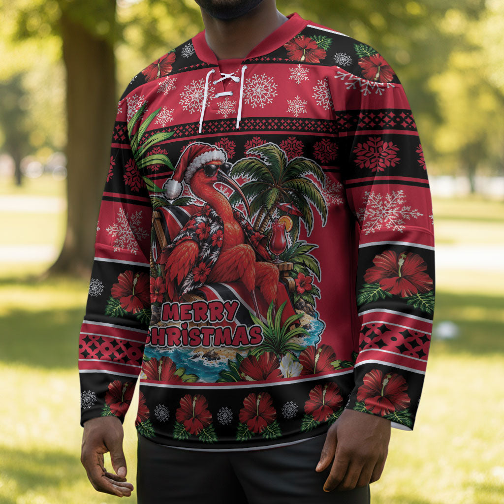 Afro-Trinidadian and Tobagonian Christmas Hockey Jersey This Scarlet Ibis Needs A Beach Retreat