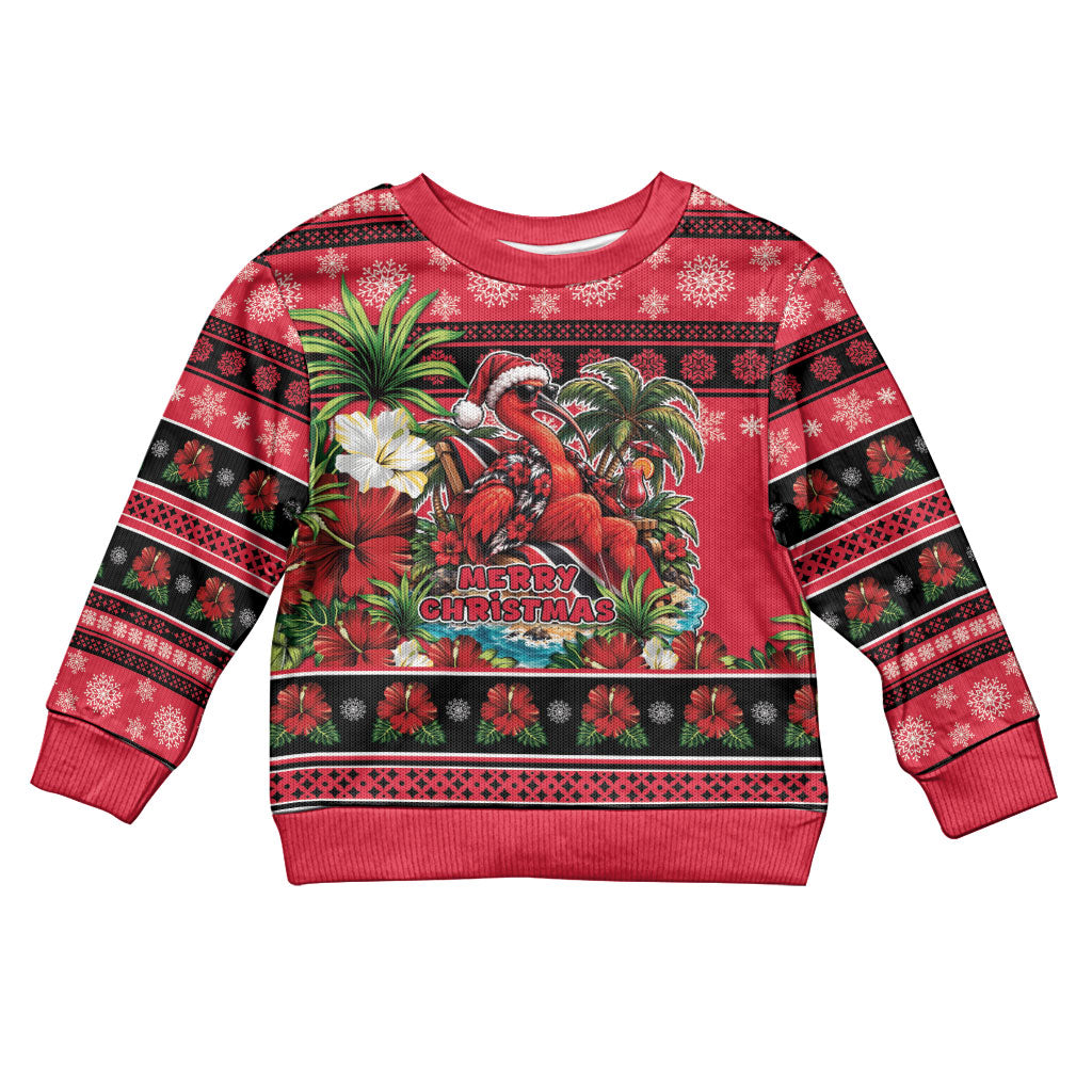 Afro-Trinidadian and Tobagonian Christmas Kid Ugly Christmas Sweater This Scarlet Ibis Needs A Beach Retreat