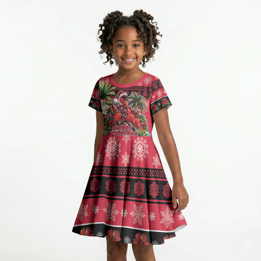 Afro-Trinidadian and Tobagonian Christmas Kid Short Sleeve Dress This Scarlet Ibis Needs A Beach Retreat