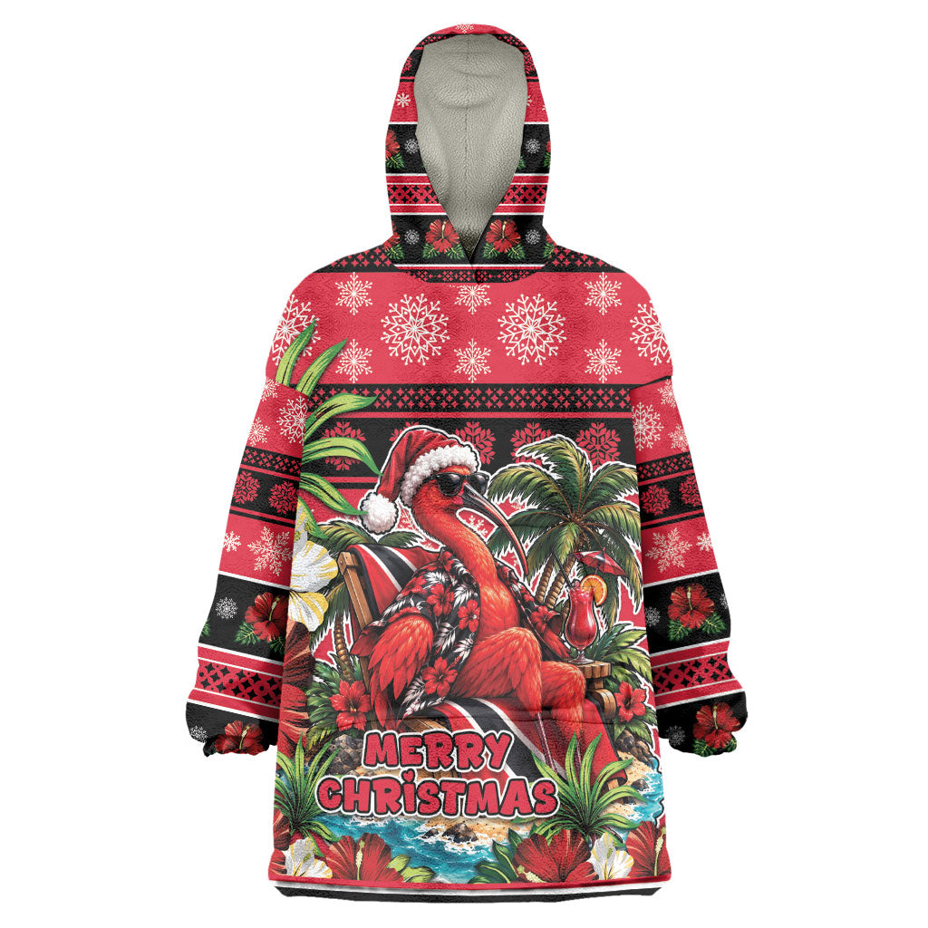 Afro-Trinidadian and Tobagonian Christmas Kid Wearable Blanket Hoodie This Scarlet Ibis Needs A Beach Retreat