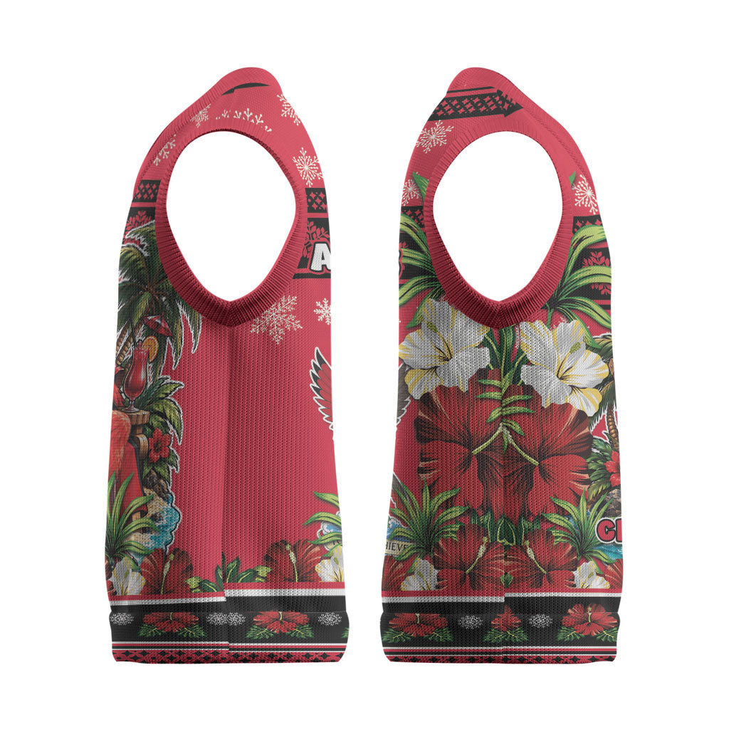 Afro-Trinidadian and Tobagonian Christmas Knitted V-Neck Vest This Scarlet Ibis Needs A Beach Retreat