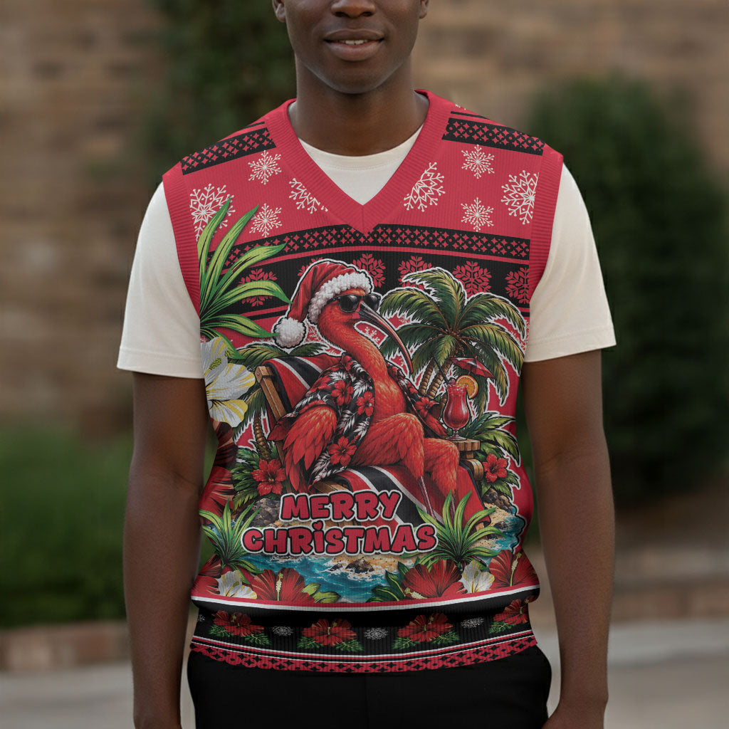 Afro-Trinidadian and Tobagonian Christmas Knitted V-Neck Vest This Scarlet Ibis Needs A Beach Retreat