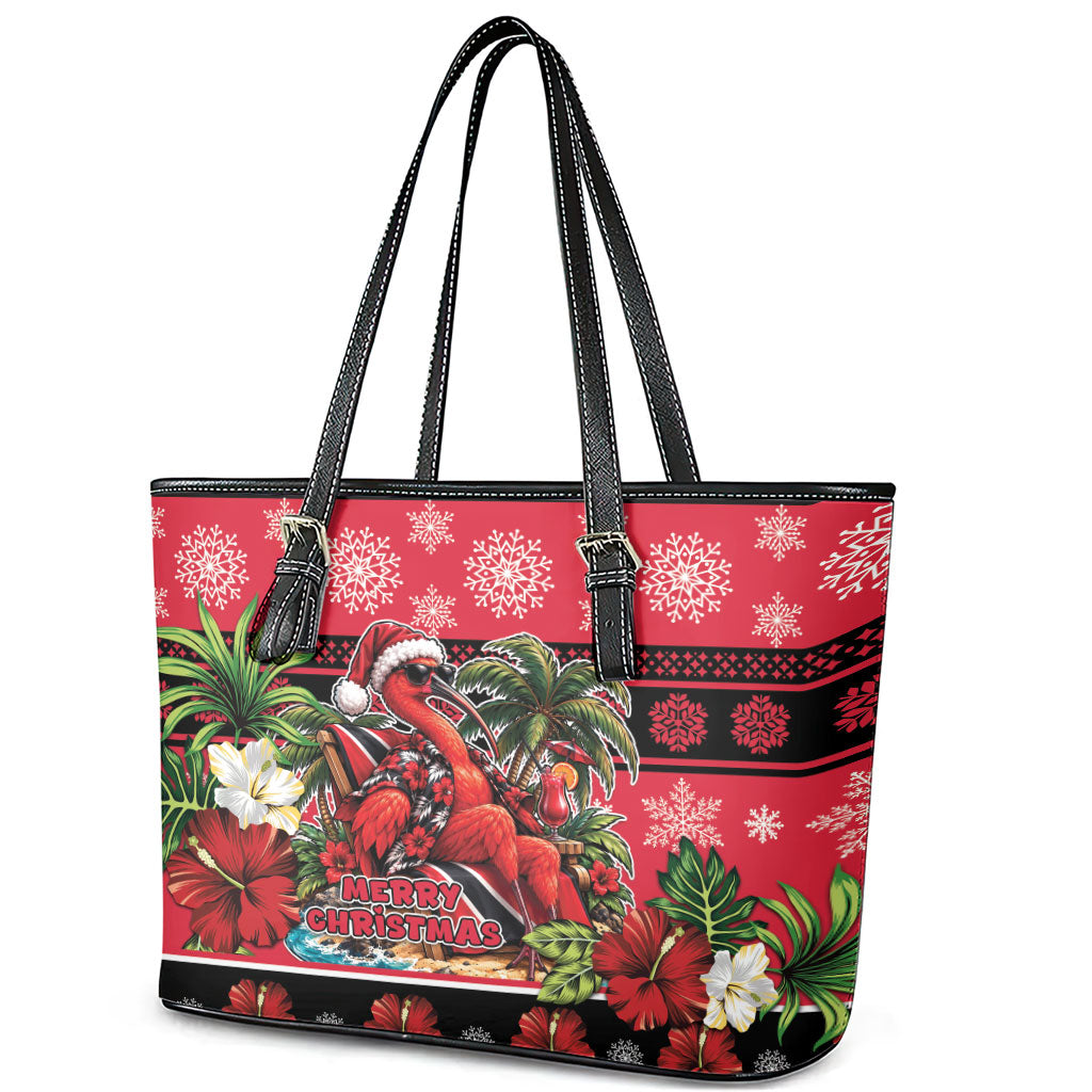 Afro-Trinidadian and Tobagonian Christmas Leather Tote Bag This Scarlet Ibis Needs A Beach Retreat
