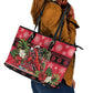 Afro-Trinidadian and Tobagonian Christmas Leather Tote Bag This Scarlet Ibis Needs A Beach Retreat