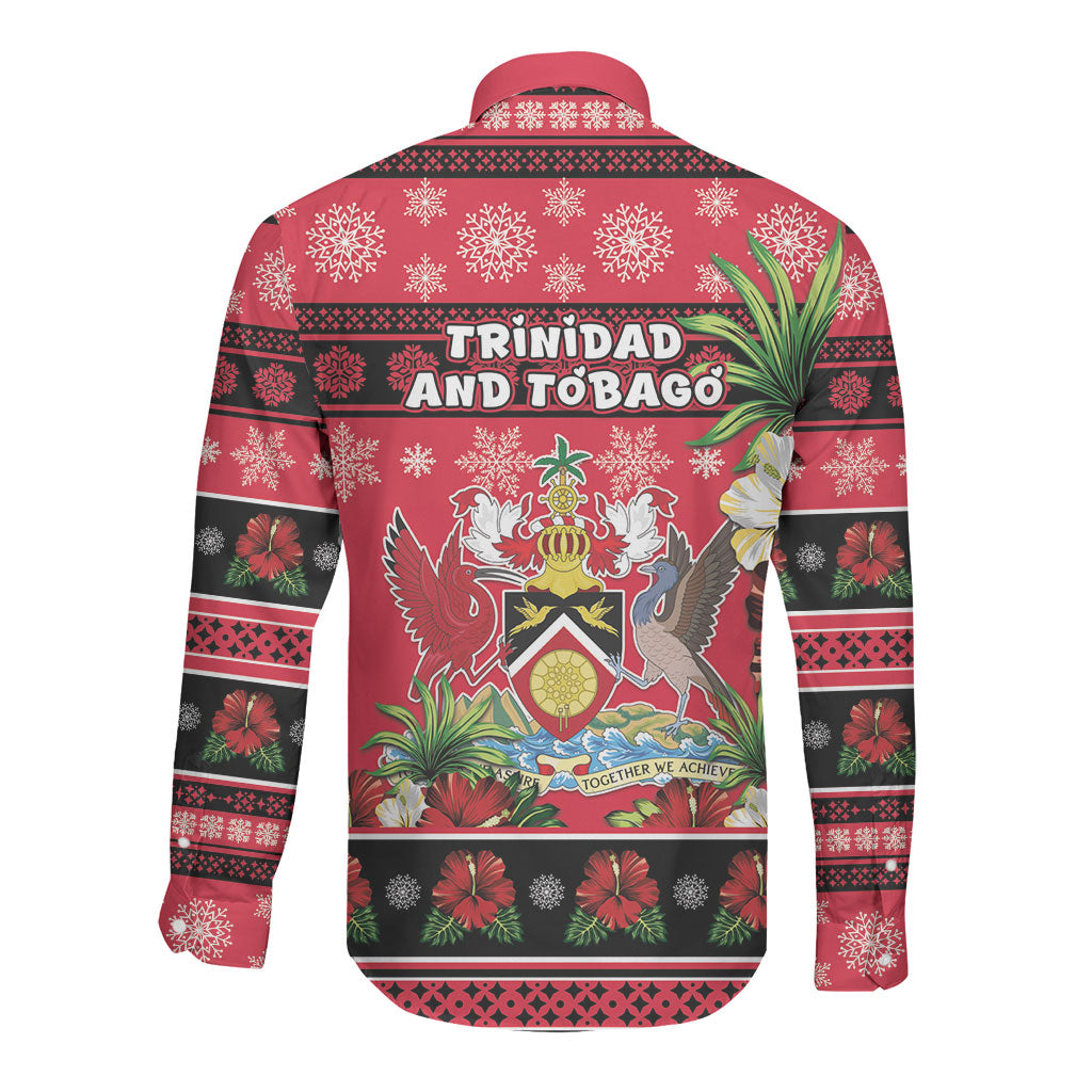 Afro-Trinidadian and Tobagonian Christmas Long Sleeve Button Shirt This Scarlet Ibis Needs A Beach Retreat