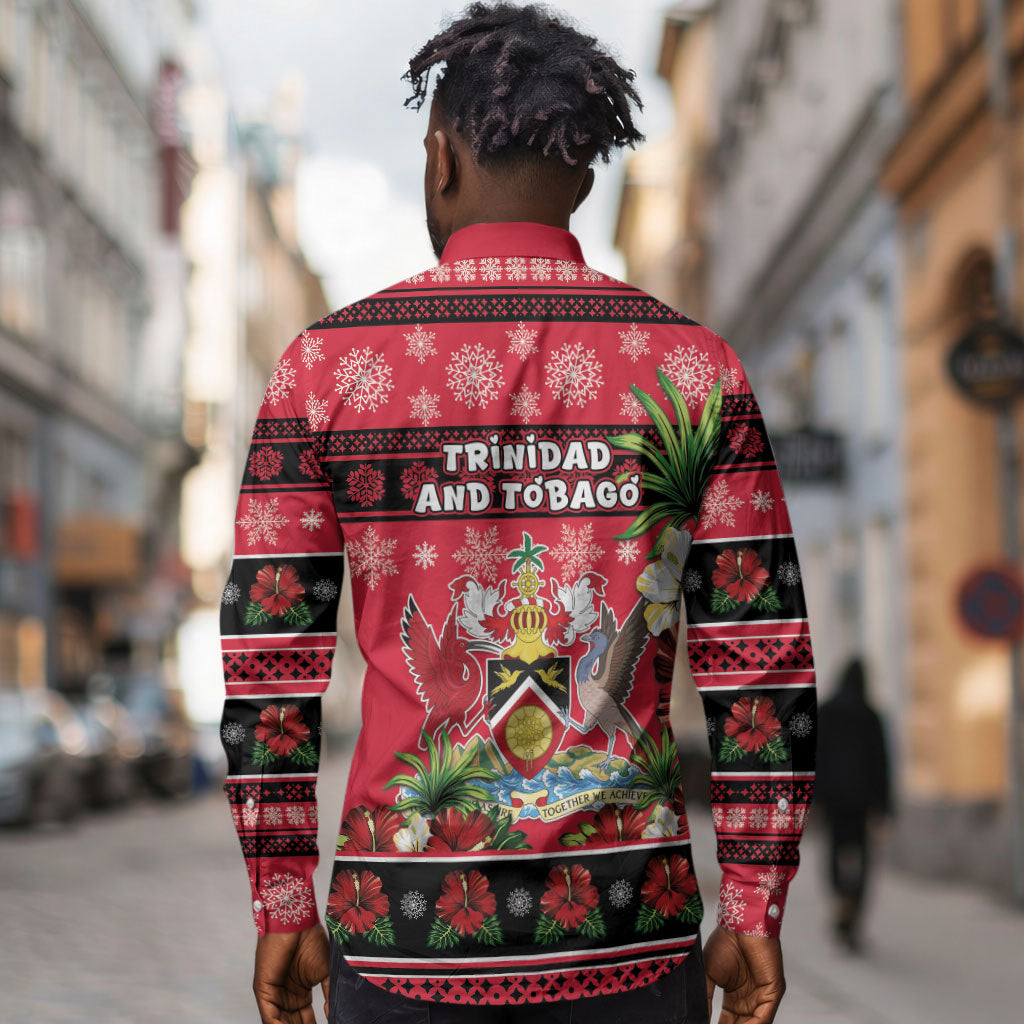 Afro-Trinidadian and Tobagonian Christmas Long Sleeve Button Shirt This Scarlet Ibis Needs A Beach Retreat