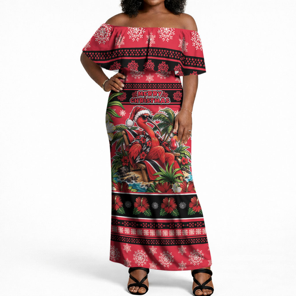 Afro-Trinidadian and Tobagonian Christmas Off Shoulder Maxi Dress This Scarlet Ibis Needs A Beach Retreat