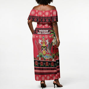 Afro-Trinidadian and Tobagonian Christmas Off Shoulder Maxi Dress This Scarlet Ibis Needs A Beach Retreat