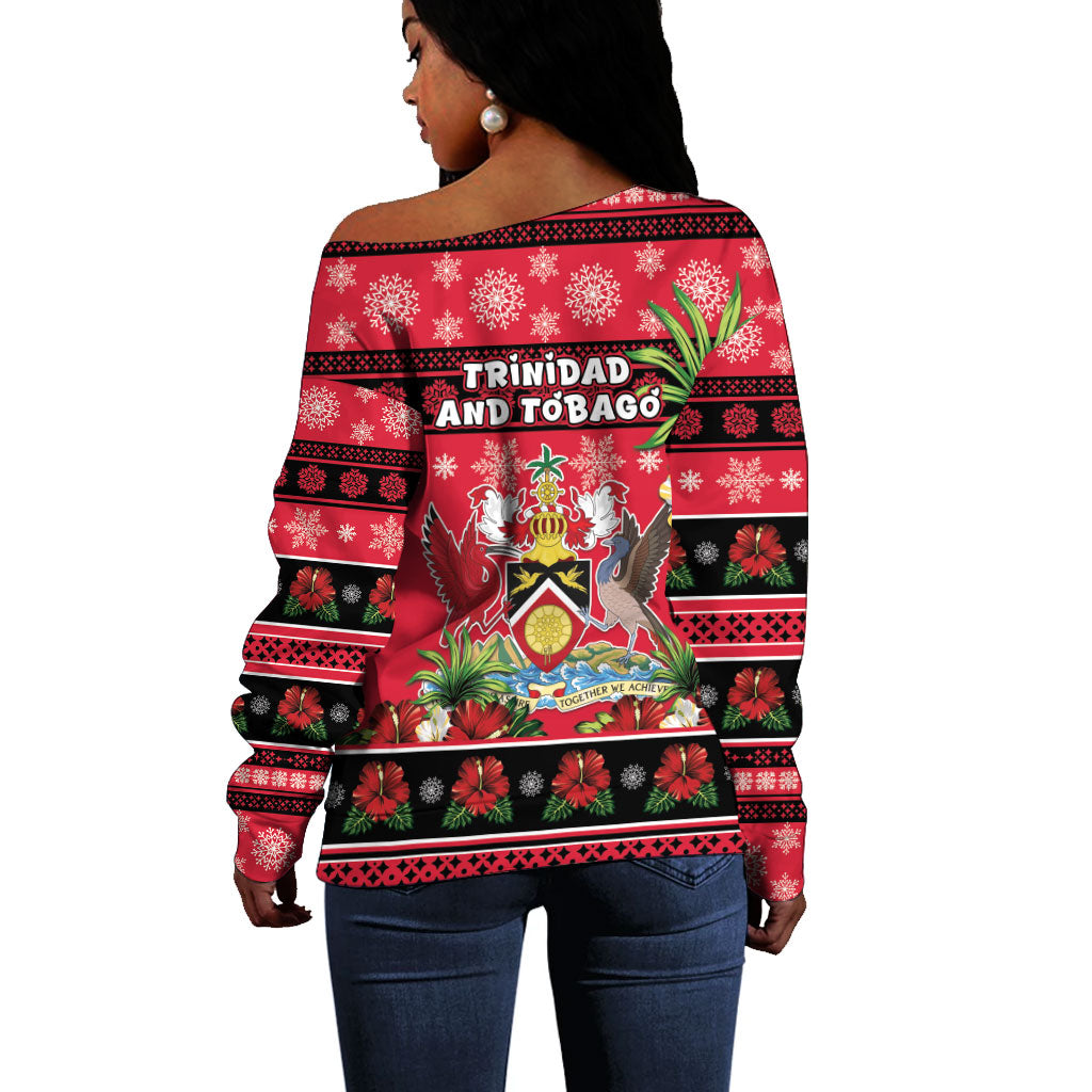 Afro-Trinidadian and Tobagonian Christmas Off Shoulder Sweater This Scarlet Ibis Needs A Beach Retreat