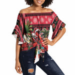 Afro-Trinidadian and Tobagonian Christmas Off Shoulder Wrap Waist Top This Scarlet Ibis Needs A Beach Retreat