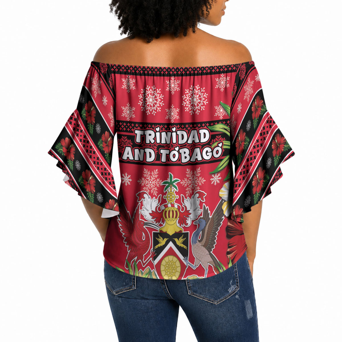 Afro-Trinidadian and Tobagonian Christmas Off Shoulder Wrap Waist Top This Scarlet Ibis Needs A Beach Retreat