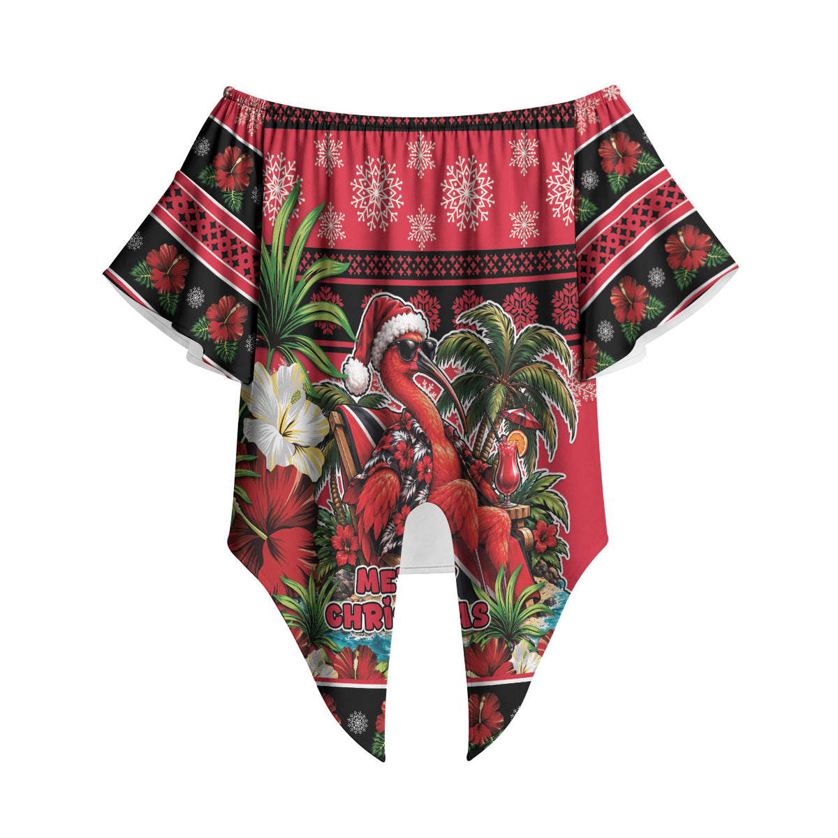 Afro-Trinidadian and Tobagonian Christmas Off Shoulder Wrap Waist Top This Scarlet Ibis Needs A Beach Retreat