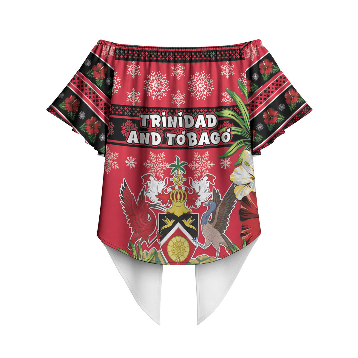 Afro-Trinidadian and Tobagonian Christmas Off Shoulder Wrap Waist Top This Scarlet Ibis Needs A Beach Retreat
