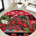 Afro-Trinidadian and Tobagonian Christmas Round Carpet This Scarlet Ibis Needs A Beach Retreat