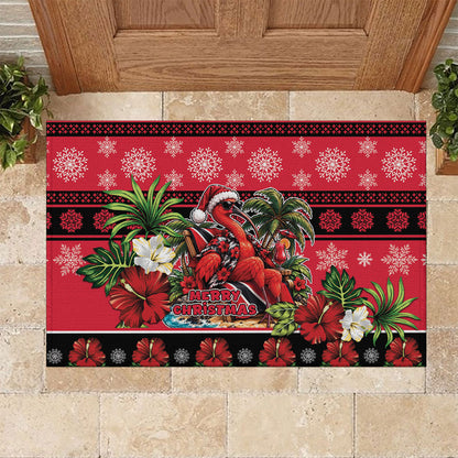 Afro-Trinidadian and Tobagonian Christmas Rubber Doormat This Scarlet Ibis Needs A Beach Retreat