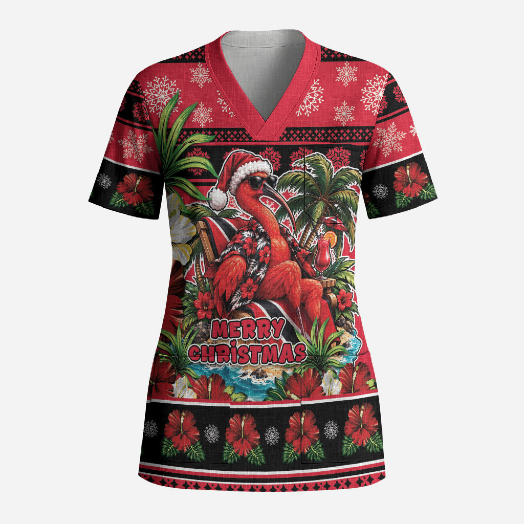 Afro-Trinidadian and Tobagonian Christmas Scrub Top This Scarlet Ibis Needs A Beach Retreat