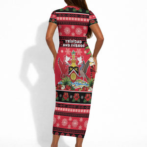 Afro-Trinidadian and Tobagonian Christmas Short Sleeve Bodycon Dress This Scarlet Ibis Needs A Beach Retreat