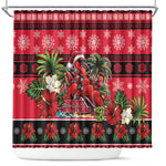 Afro-Trinidadian and Tobagonian Christmas Shower Curtain This Scarlet Ibis Needs A Beach Retreat