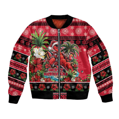Afro-Trinidadian and Tobagonian Christmas Sleeve Zip Bomber Jacket This Scarlet Ibis Needs A Beach Retreat