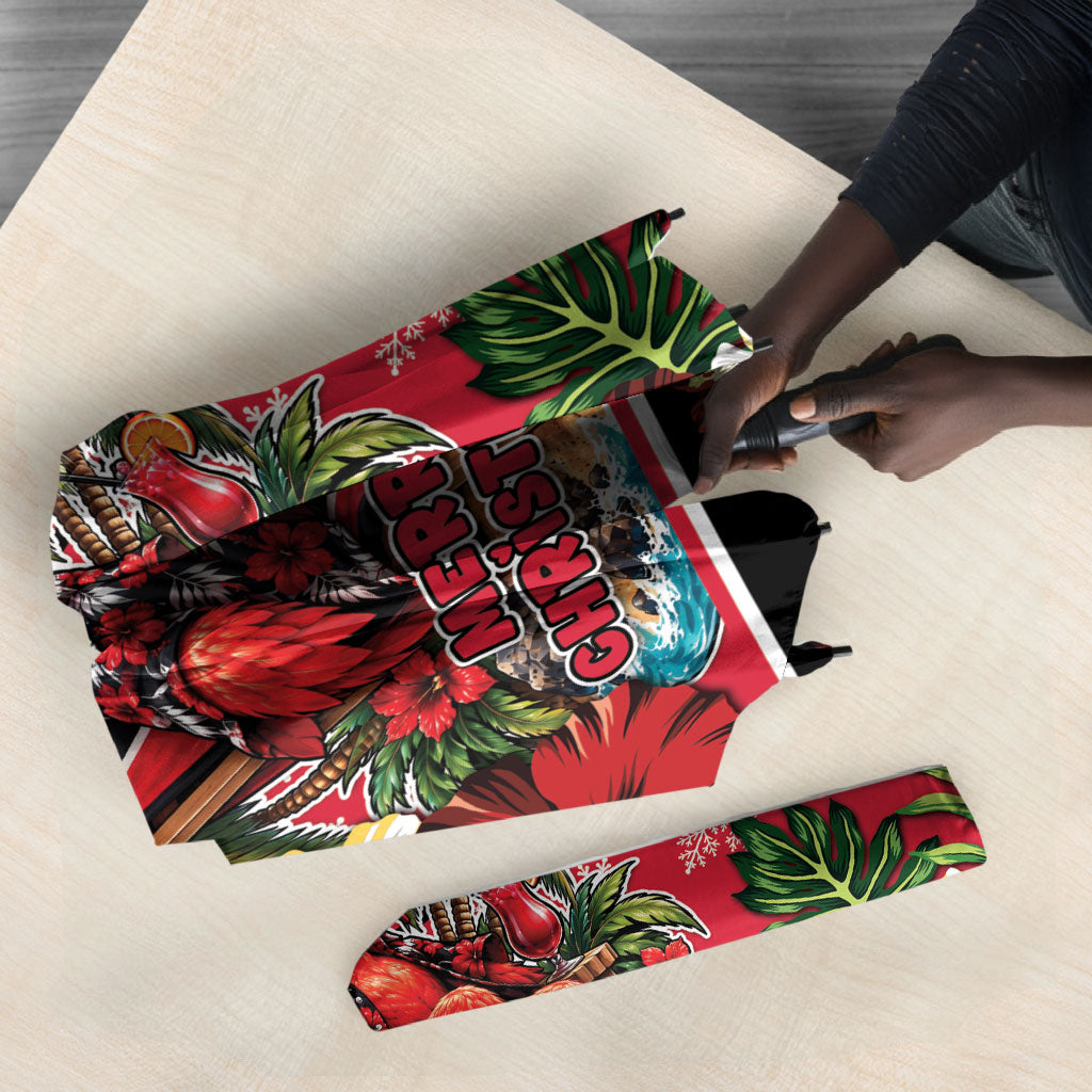 Afro-Trinidadian and Tobagonian Christmas Umbrella This Scarlet Ibis Needs A Beach Retreat