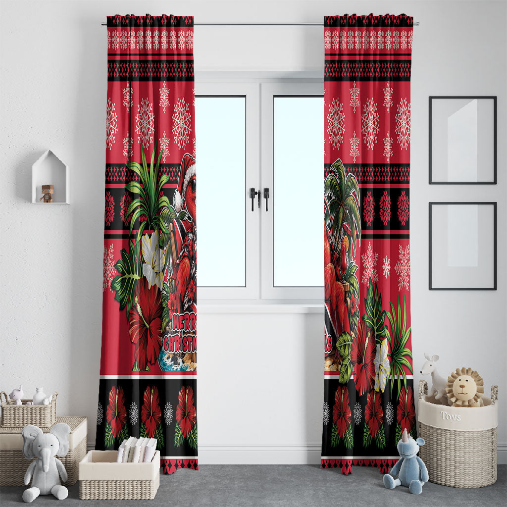 Afro-Trinidadian and Tobagonian Christmas Window Curtain This Scarlet Ibis Needs A Beach Retreat