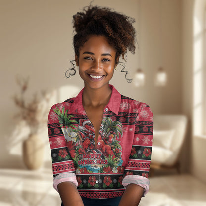 Afro-Trinidadian and Tobagonian Christmas Women Casual Shirt This Scarlet Ibis Needs A Beach Retreat