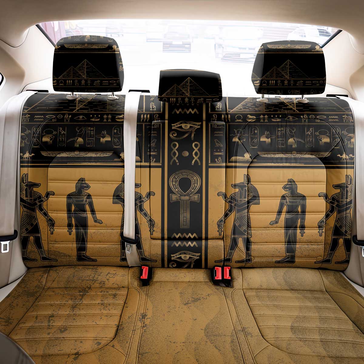 Egypt Back Car Seat Cover Ancient Ankh Luxury - African Pride