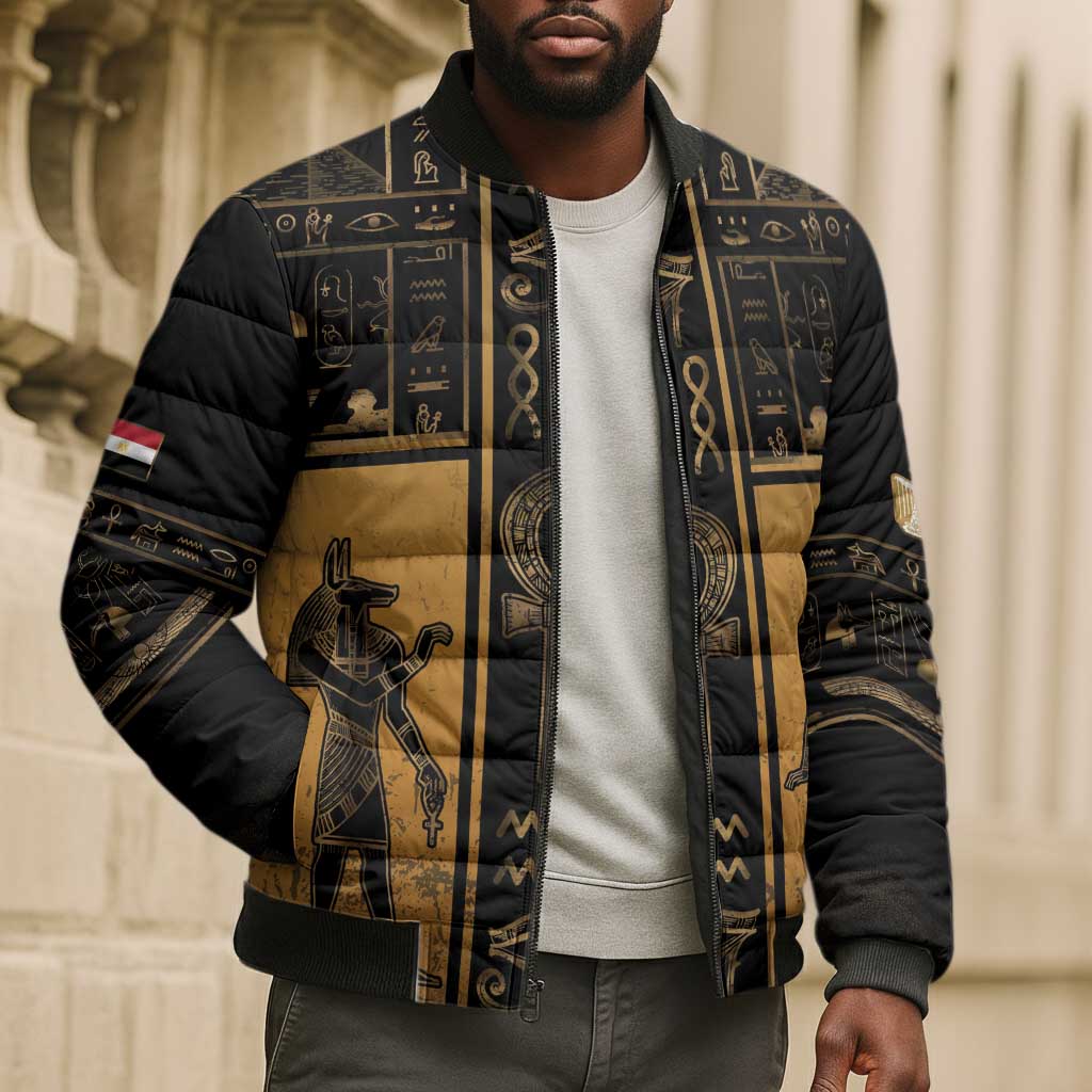 Personalized Egypt Bomber Puffer Jacket Ancient Ankh Luxury - African Pride