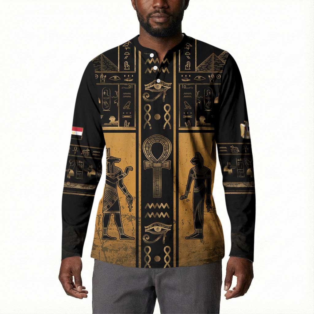 Personalized Egypt Button Sweatshirt Ancient Ankh Luxury