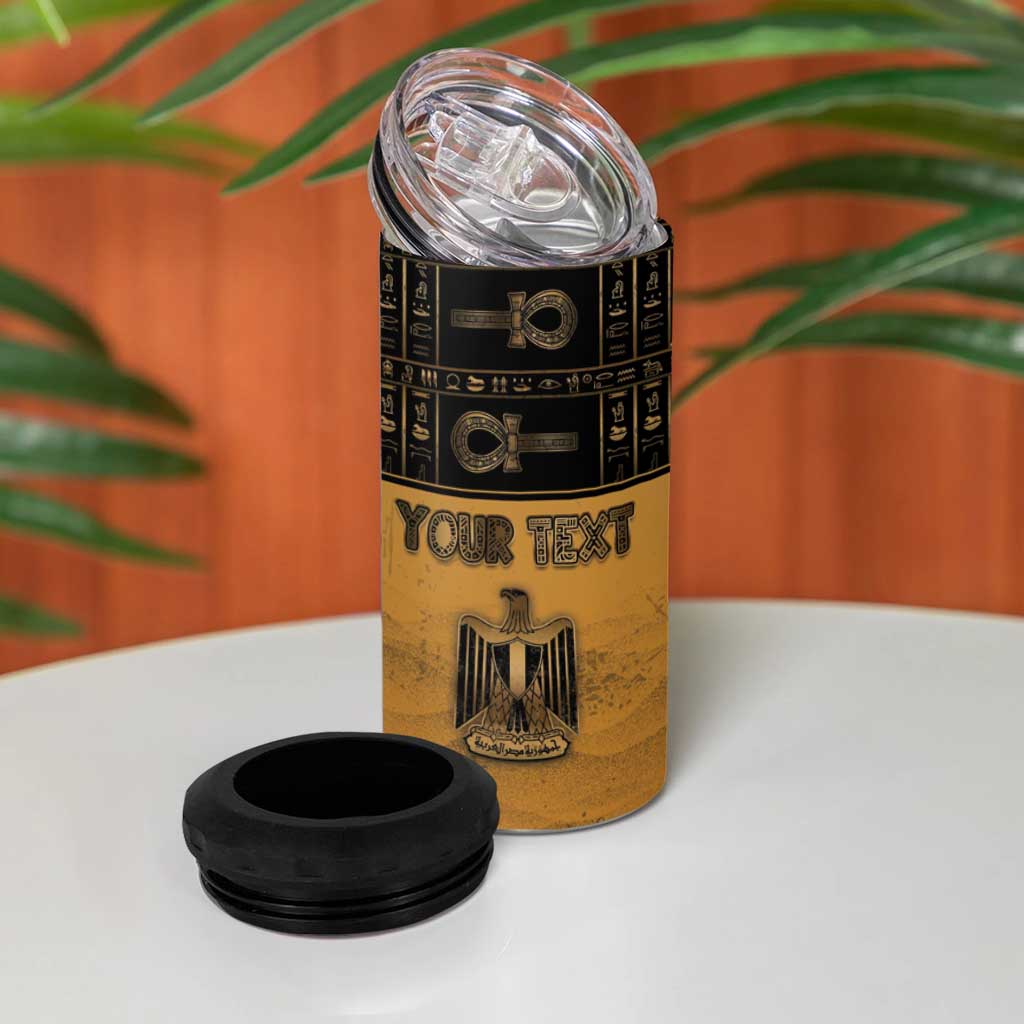 Personalized Egypt 4 in 1 Can Cooler Tumbler Ancient Ankh Luxury - African Pride