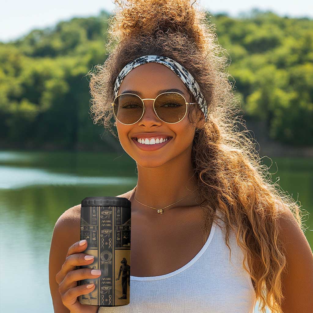 Personalized Egypt 4 in 1 Can Cooler Tumbler Ancient Ankh Luxury - African Pride