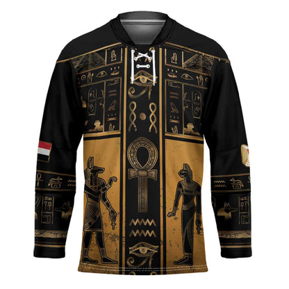 Personalized Egypt Hockey Jersey Ancient Ankh Luxury - African Pride