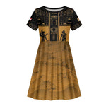 Personalized Egypt Kid Short Sleeve Dress Ancient Ankh Luxury - African Pride