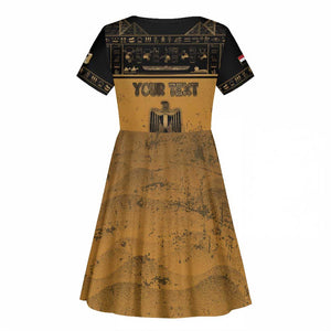 Personalized Egypt Kid Short Sleeve Dress Ancient Ankh Luxury - African Pride