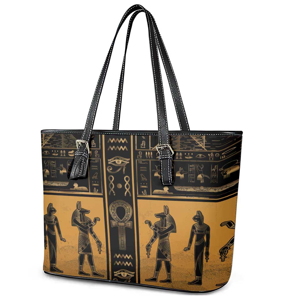Egypt Leather Tote Bag Ancient Ankh Luxury - African Pride