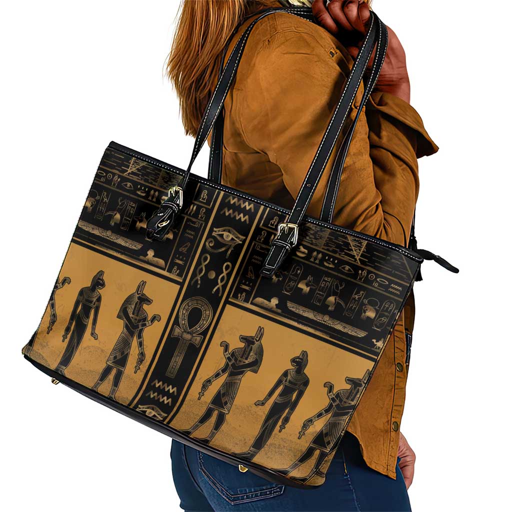 Egypt Leather Tote Bag Ancient Ankh Luxury - African Pride
